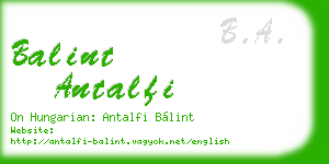 balint antalfi business card