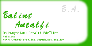 balint antalfi business card